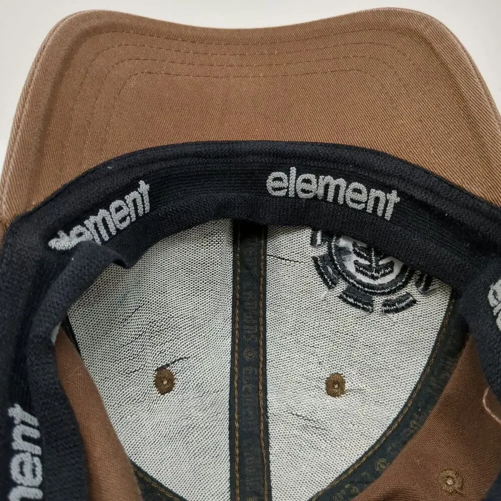 Element Baseball Cap Brown XL Embroidered Logo Distressed Graphic Flexfit Hat